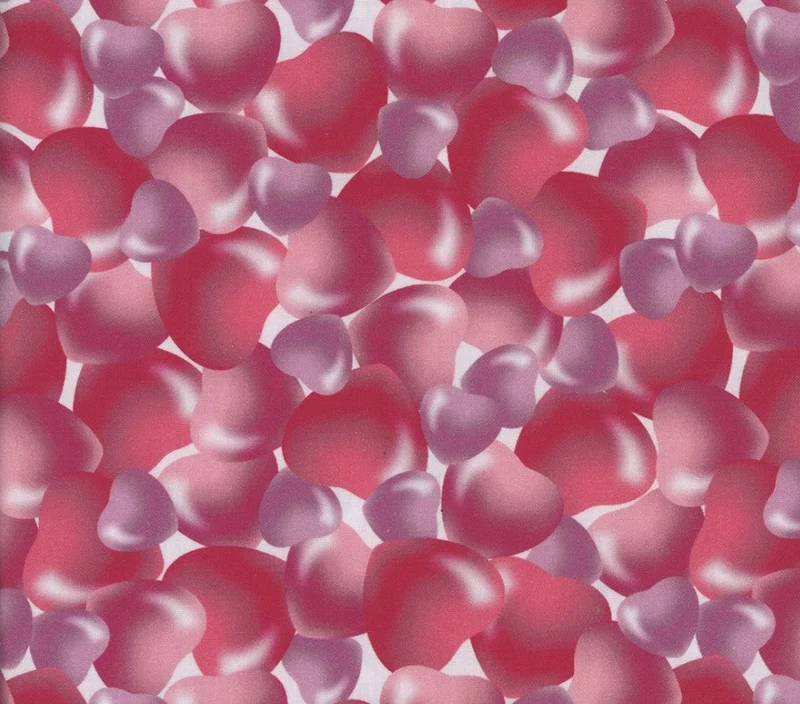 Valentine Bubble Hearts on Cream 100% Cotton Price per Yard