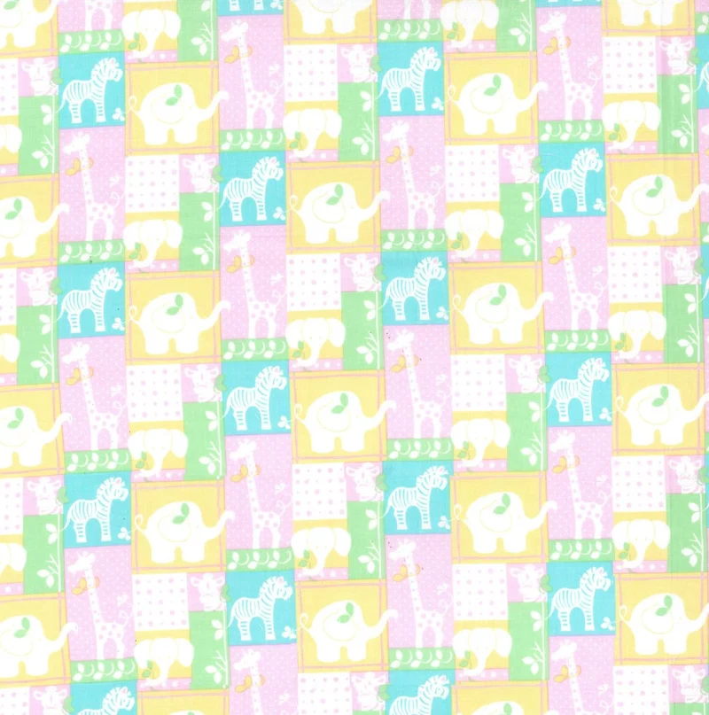 Jungle Patch on Pink Baby Prints 100% Cotton Baby Price Per Yard