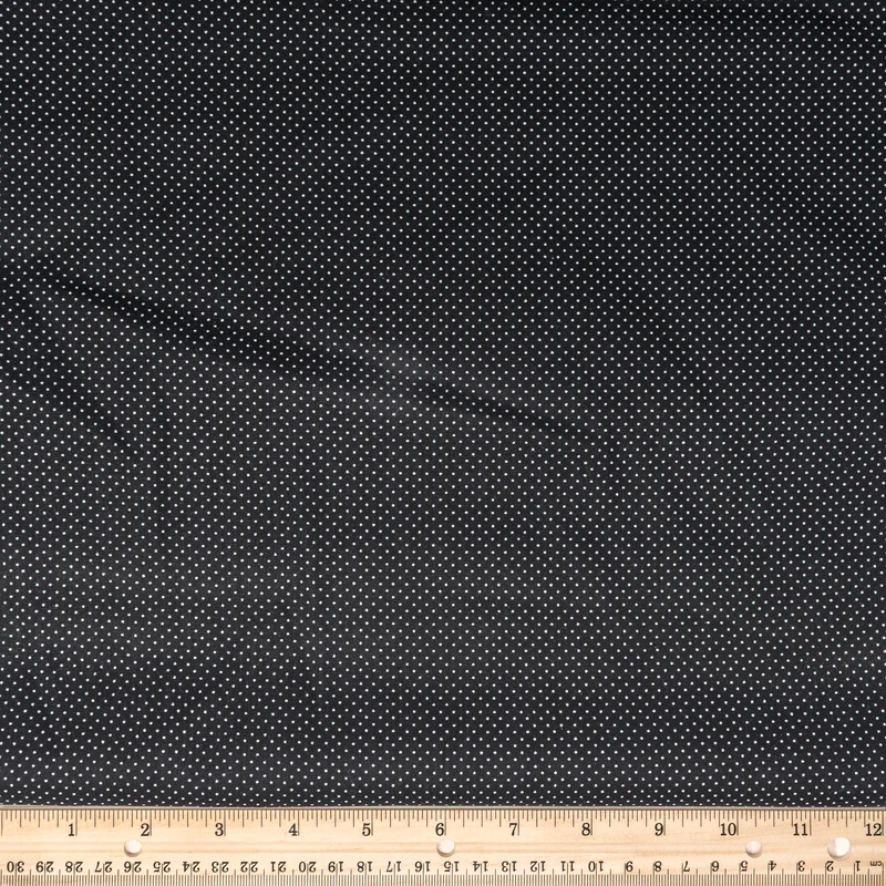 Stitch & Sparkle 100% Cotton, 44" Wide, Cut by the Yard, Pin Dots Onyx
