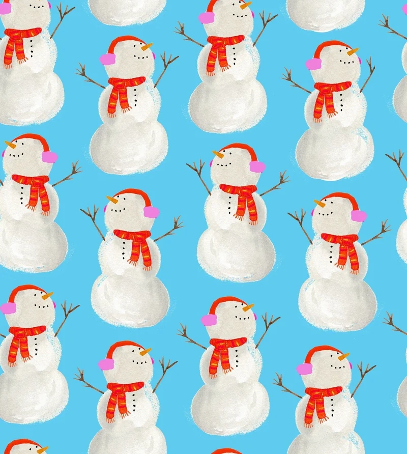 Christmas Best in Snow-Man on Blue 100% Cotton Price Per Yard
