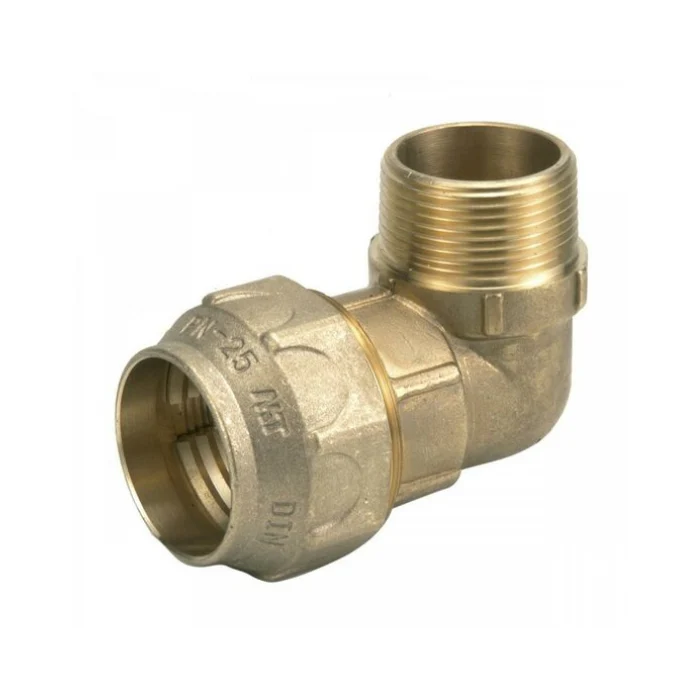 Codo 90º Macho Latón Compresión para Tubo PE | MT 88130
