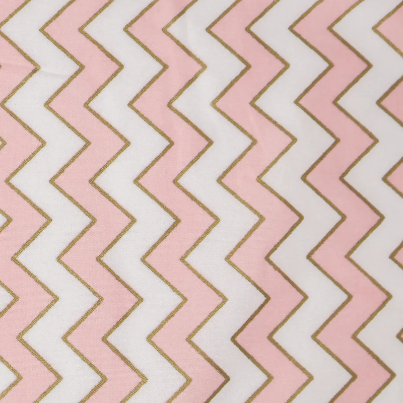 Stitch & Sparkle Bamboo Rayon Fabric Cotton 42/44 Width, by the Yard, Chevron Metallic Pink