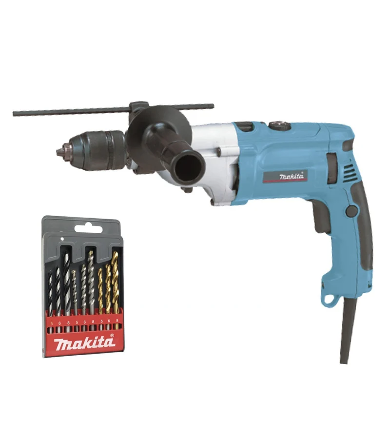 TALADRO MAKITA HP2071 + JUEGO 9 BROCAS