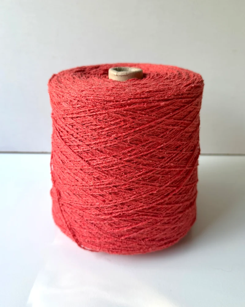 Seta Bourette rojo coral