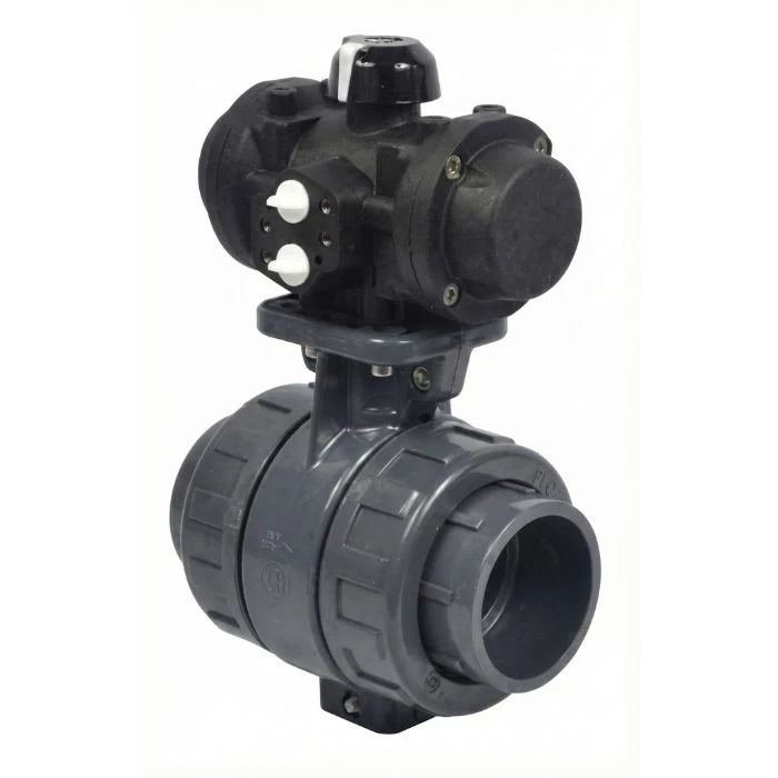 Válvula Bola PVC Actuador Neumático D/E Ø 63 DN50