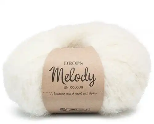 DROPS Melody Uni Color 01 blanco roto