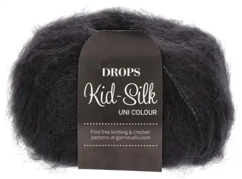 DROPS Kid-Silk Uni Color 02 negro