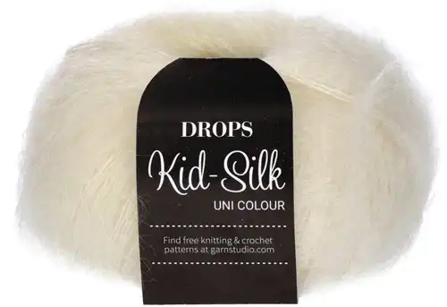 DROPS Kid-Silk Uni Color 01 blanco roto