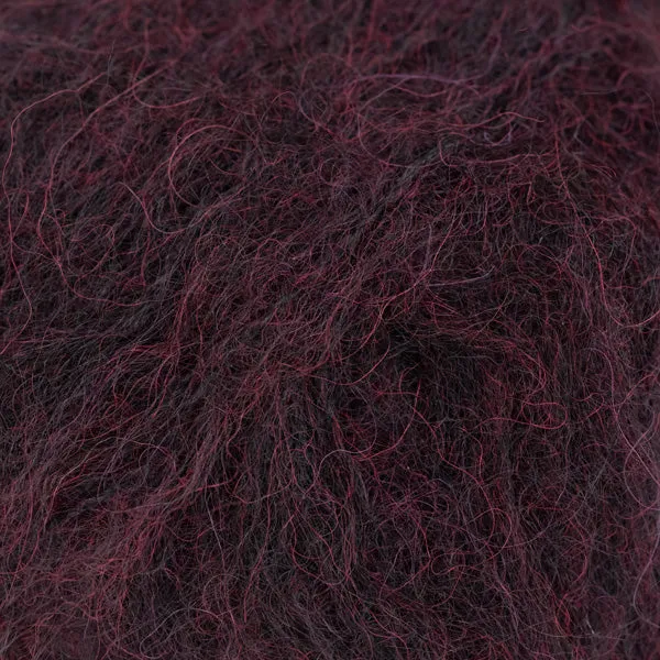 DROPS Mezcla de seda de alpaca cepillada 43, uva oscura