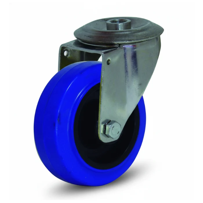 Rueda Gayner Inox 100mm | Ref. 34-100/24 | Caucho Azul | Carga 150kg