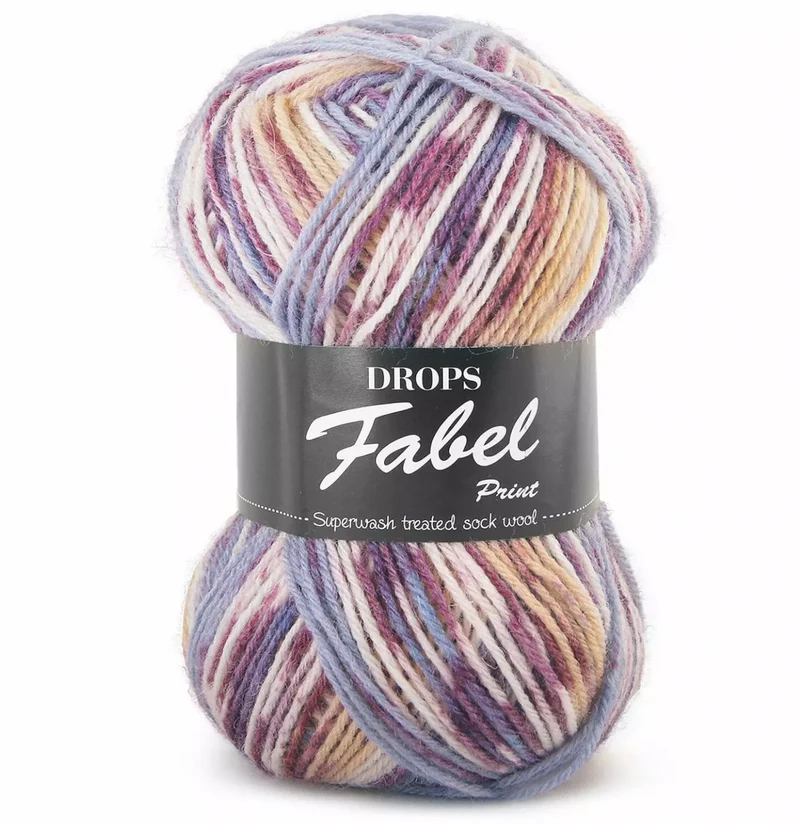 DROPS Fabel Print 904 lavanda