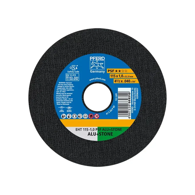 Disco de corte PSF ALU+STONE Pferd EHT 115x1,0x22,23 mm