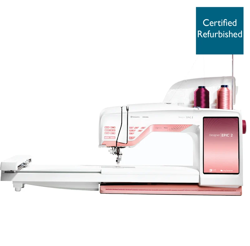 HUSQVARNA® VIKING® Refurbished DESIGNER EPIC™ 2 Sewing & Embroidery Machine in Burgundy Blush