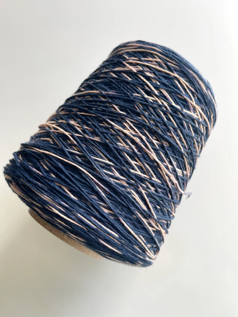 Algodón suave azul/beige melange