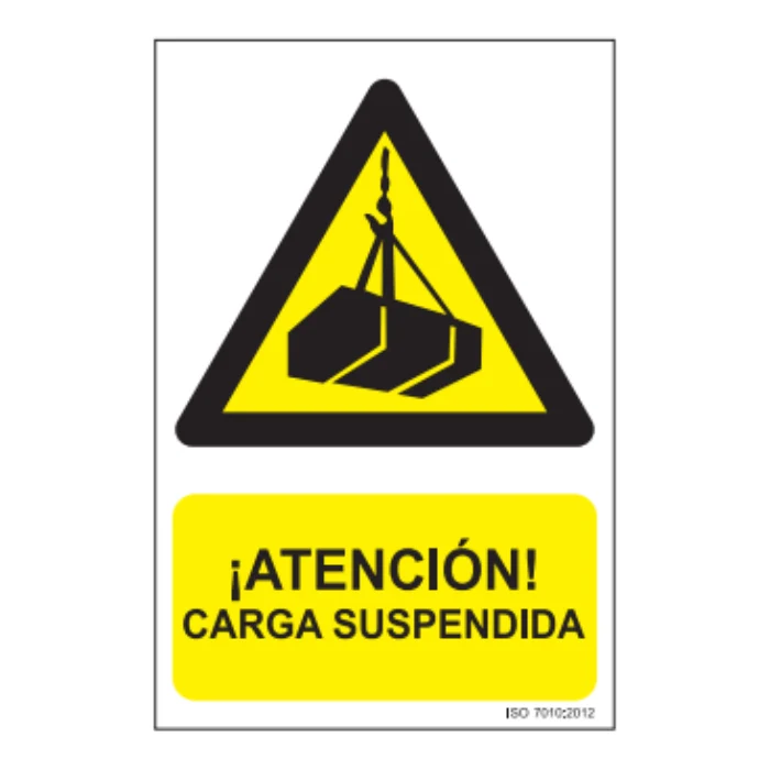 Placa PVC A4 Atención Carga Suspendida | Seguridad