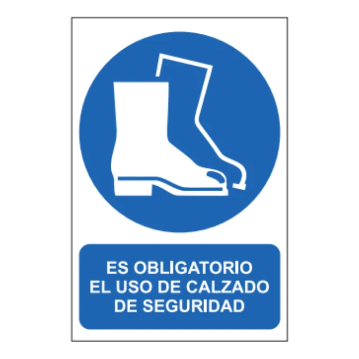 Señal PVC Uso Obligatorio Calzado de Seguridad | 210 x 300 m