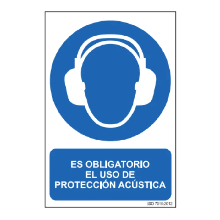 Señal PVC Uso Obligatorio Protección Acústica | 210 x 300 mm