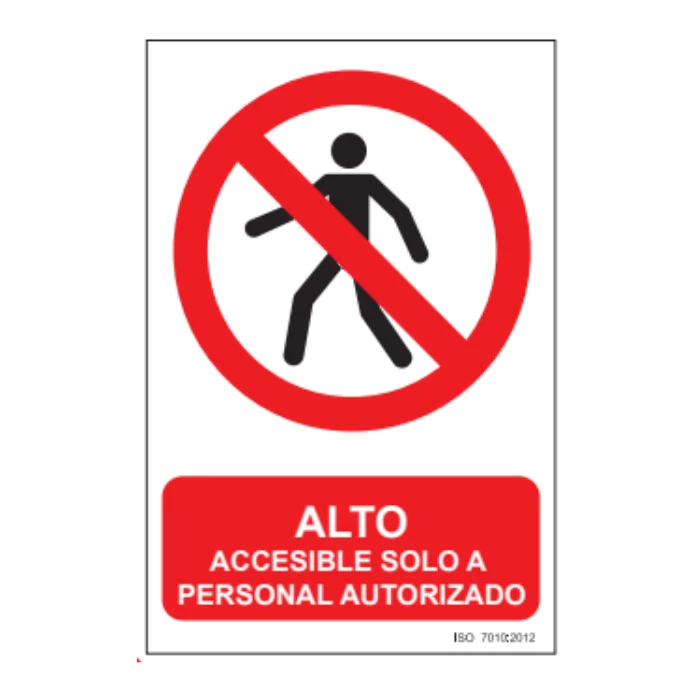 Señal PVC Solo Personal Autorizado | 210 x 300 mm | Alta Visibilidad