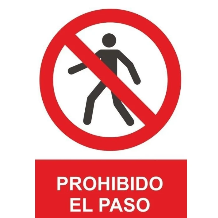 Señal de PVC Prohibido el Paso | 210 x 300 mm | Alta Resistencia