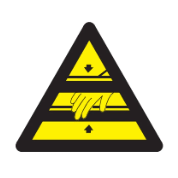 Señal Adhesiva Peligro Atención Manos | Triangular 90 mm