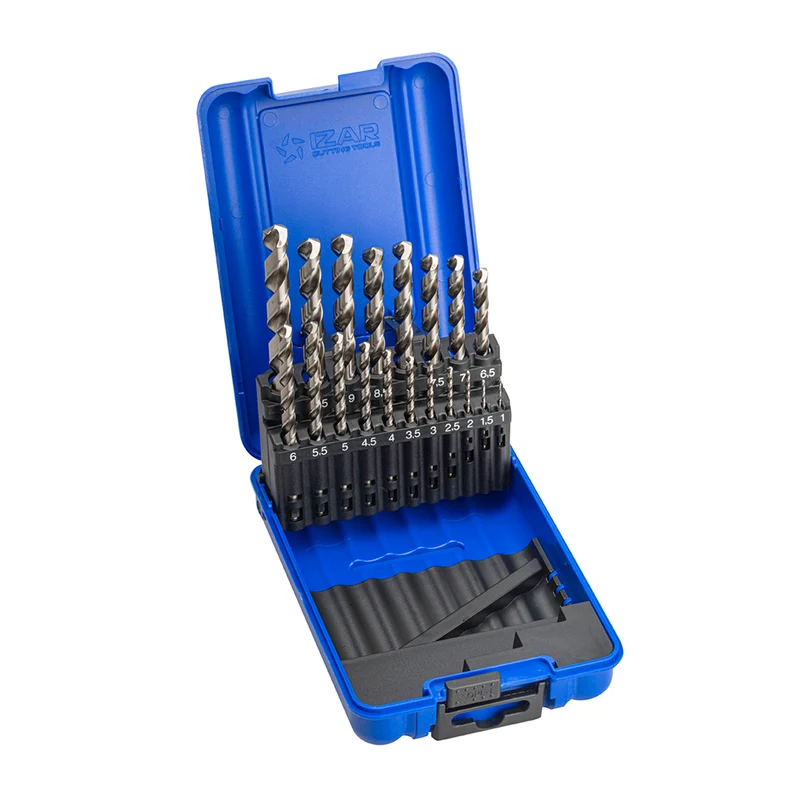 Estuche de 19 brocas HSSE Co INOX de Izar 1466 1-10x0.50mm