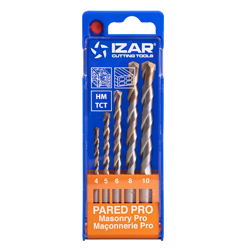 Estuche de 5 brocas para pared de Izar 1486 4-10mm