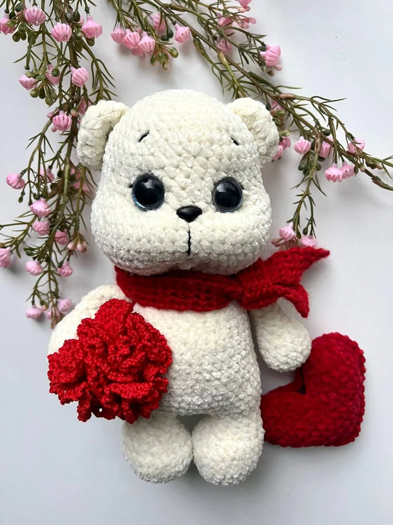 Patrón de crochet GRATIS "Oso de San Valentín" (juguete amigurumi)