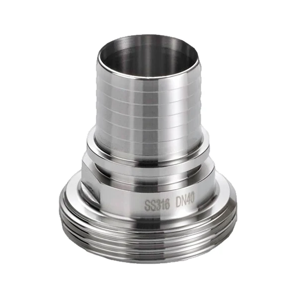 Acople alimentario macho caña estriada DIN-11851 inox A-316L