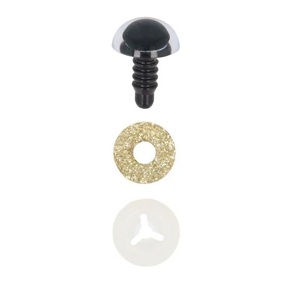 Ojos de animal Opry Glitter bicolor 18 mm, dorado