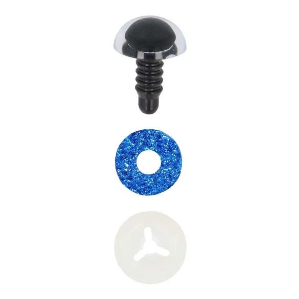 Ojos de animal Opry Glitter bicolor de 18 mm, azul
