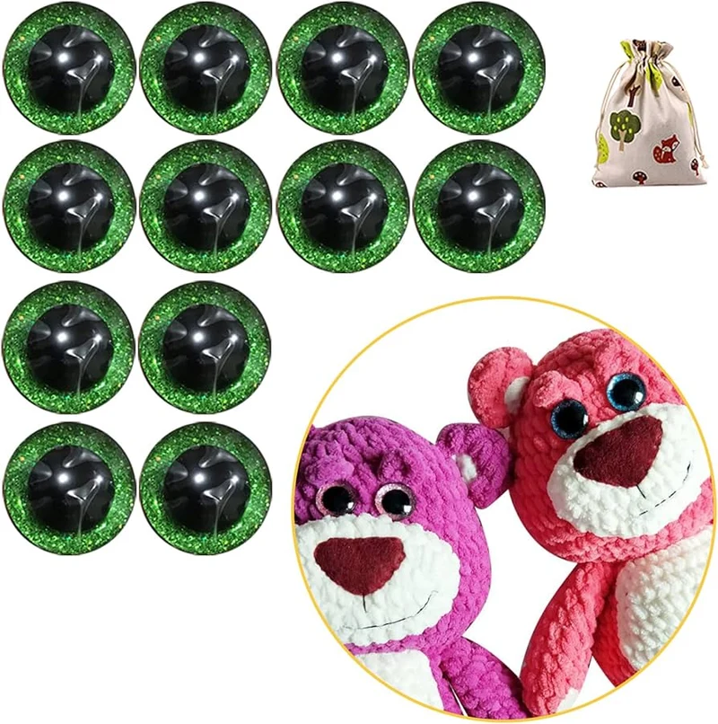 Ojos de animal Opry Glitter bicolor 18 mm, verde