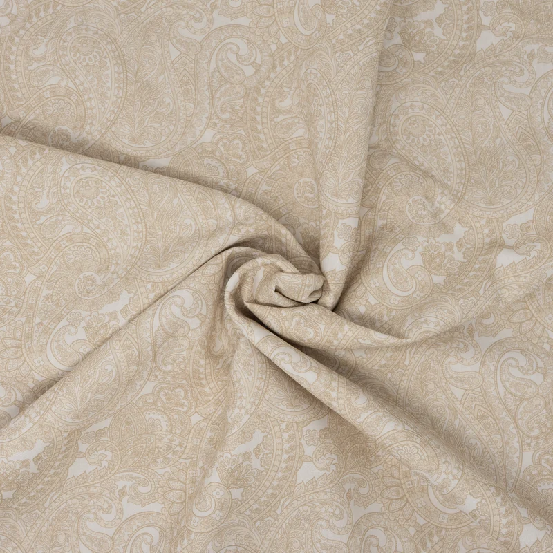 Roc-lon 100% Cotton, 108" Wide, Quilt Backing, Paisley Beige Pattern, Cut by Yard