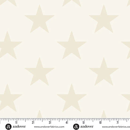 Andover Fabrics Americana Large Star Cream 108" Cotton Wideback Fabric per yard
