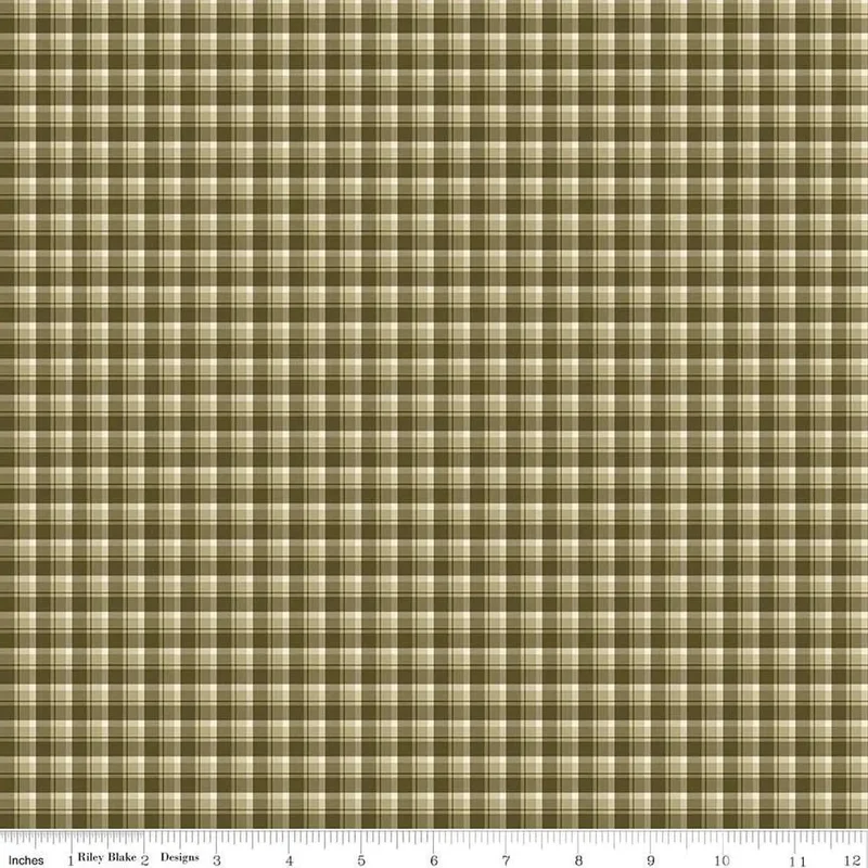 The Awe of Autumn Plaid Green 43"/44" Fabric Per Yard