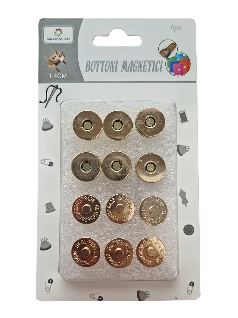 Chiusura magnetica oro 1.4 cm 6pz