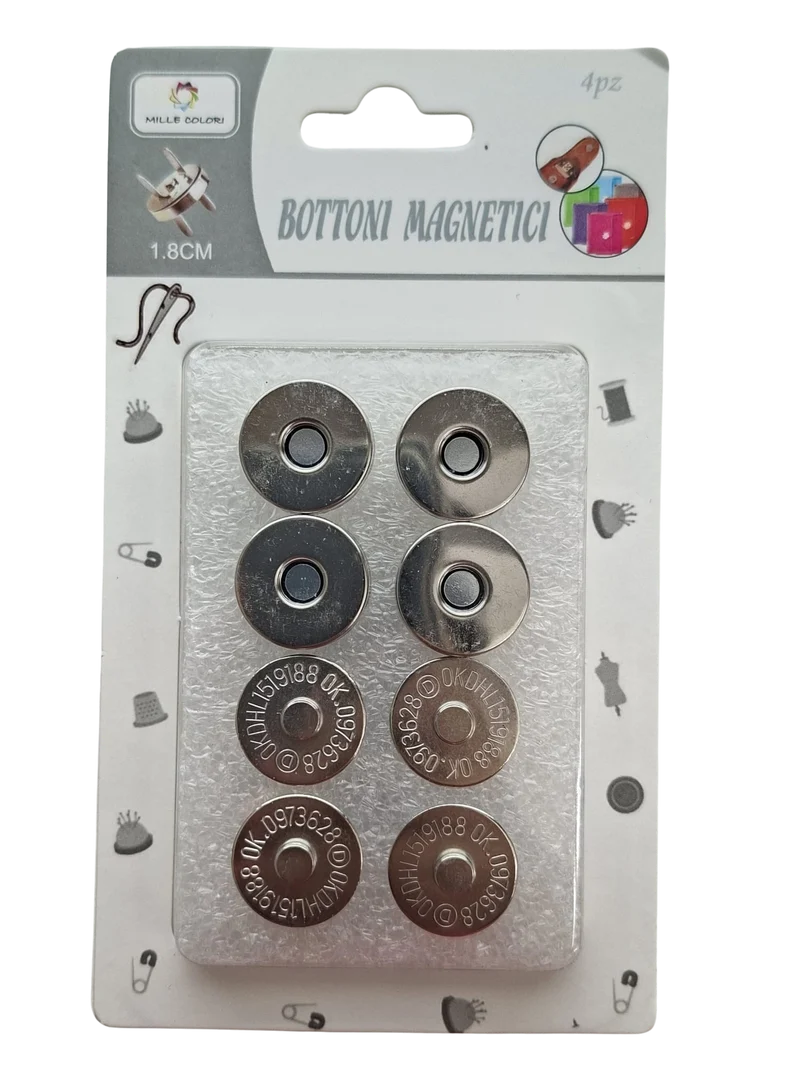 Chiusura magnetica argento 1.8 cm 4pz