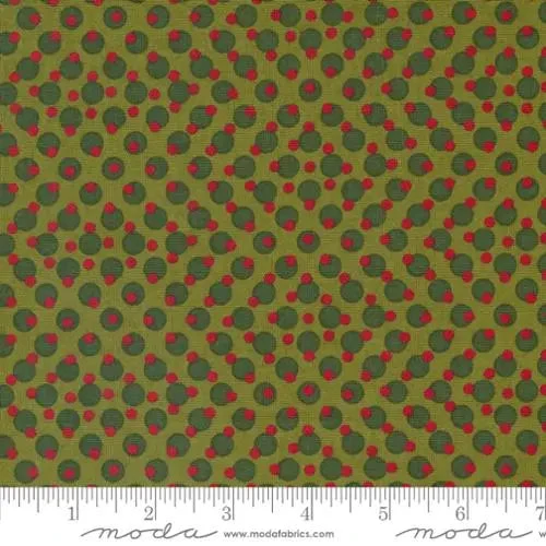 Pine Valley Mistletoe Green Geometric Dots 44"/45" Fabric Per Yard