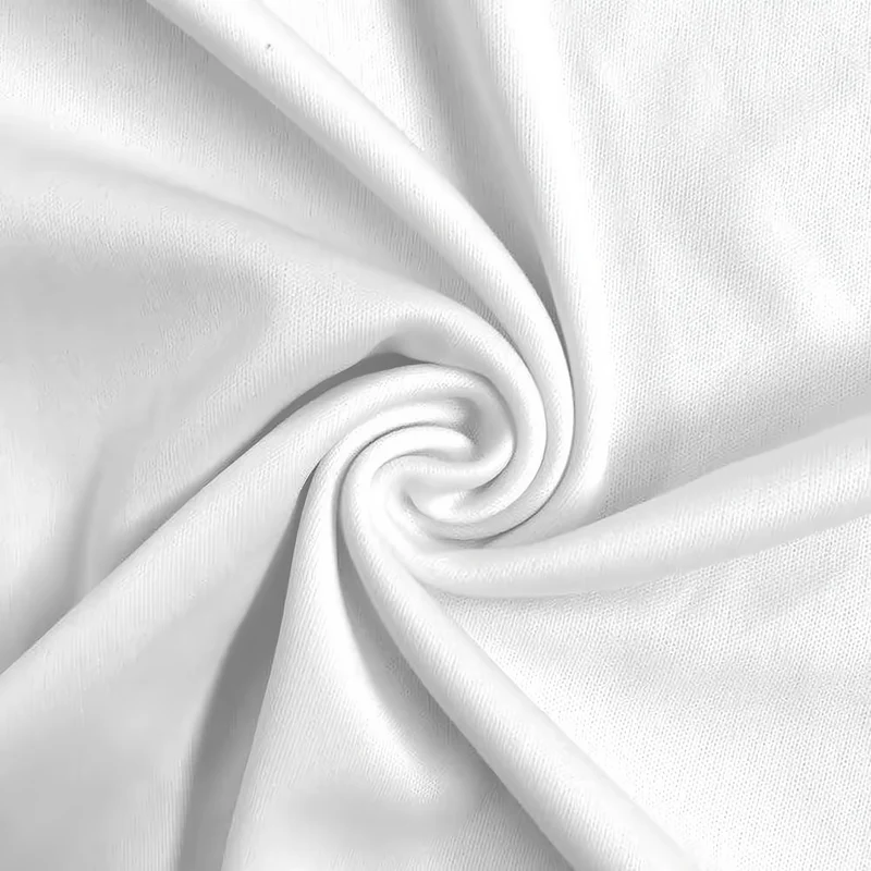 Solid Polyester Interlock Knit Fabric / White / Sold By The Yard