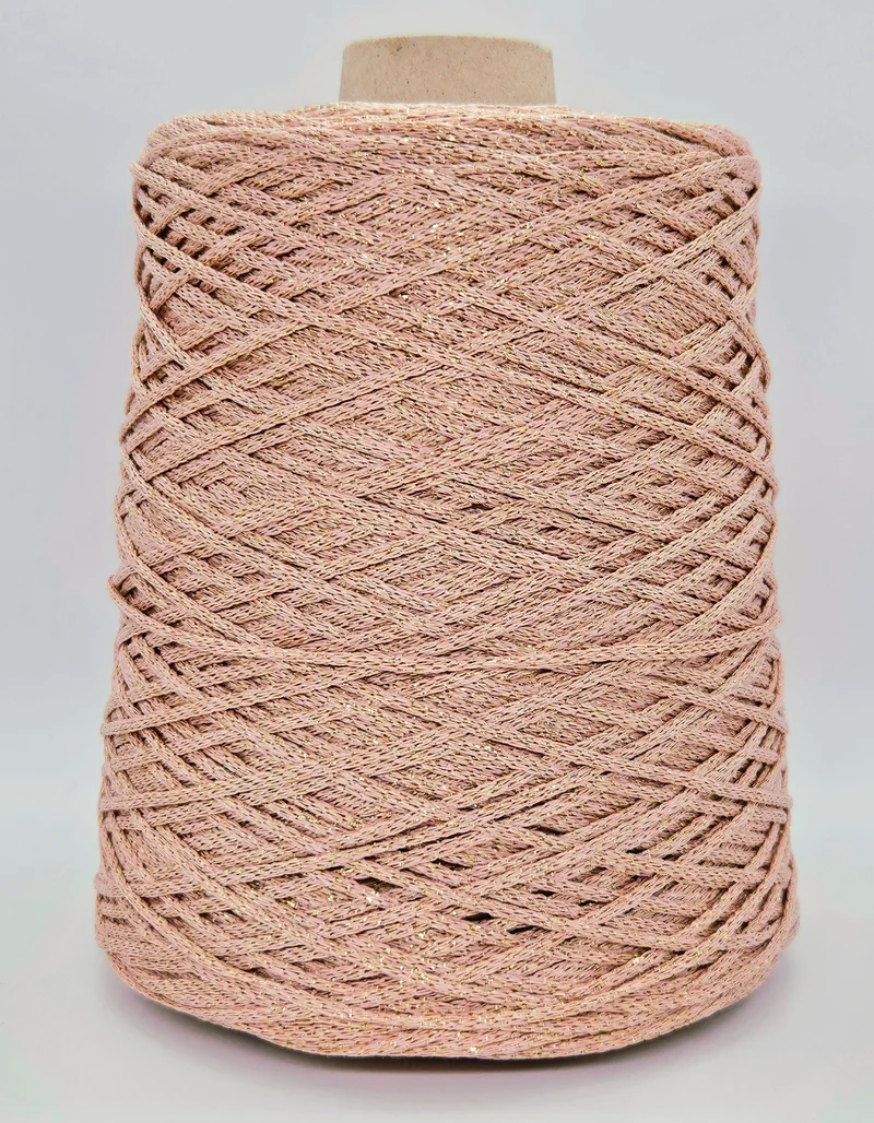 Cordino 2mm rosa antico e oro