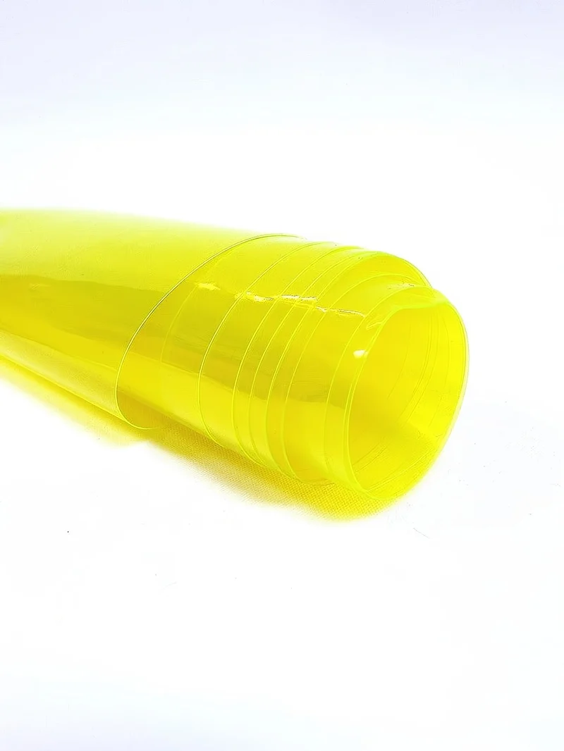 Yellow (12 Gauge) Tinted Plastic Vinyl Fabric / Sold By The Yard