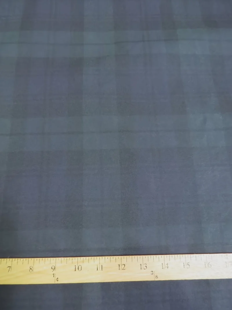 100% Waxed Cotton Tartan Plaid Canvas Fabric - Blackwatch