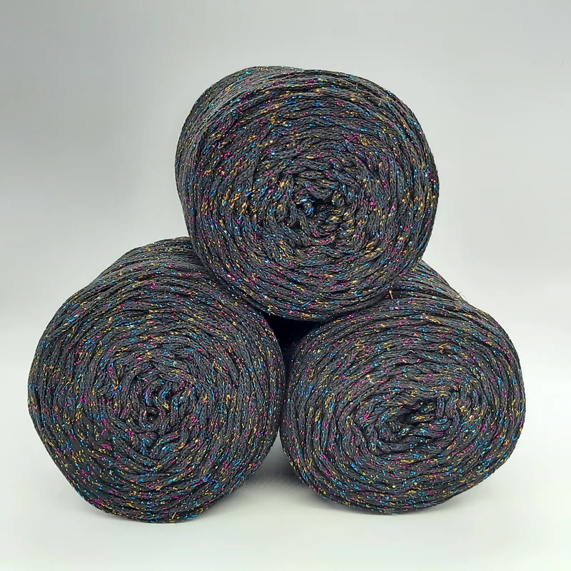Cordino Brady Nero e Lurex Multicolor 250gr