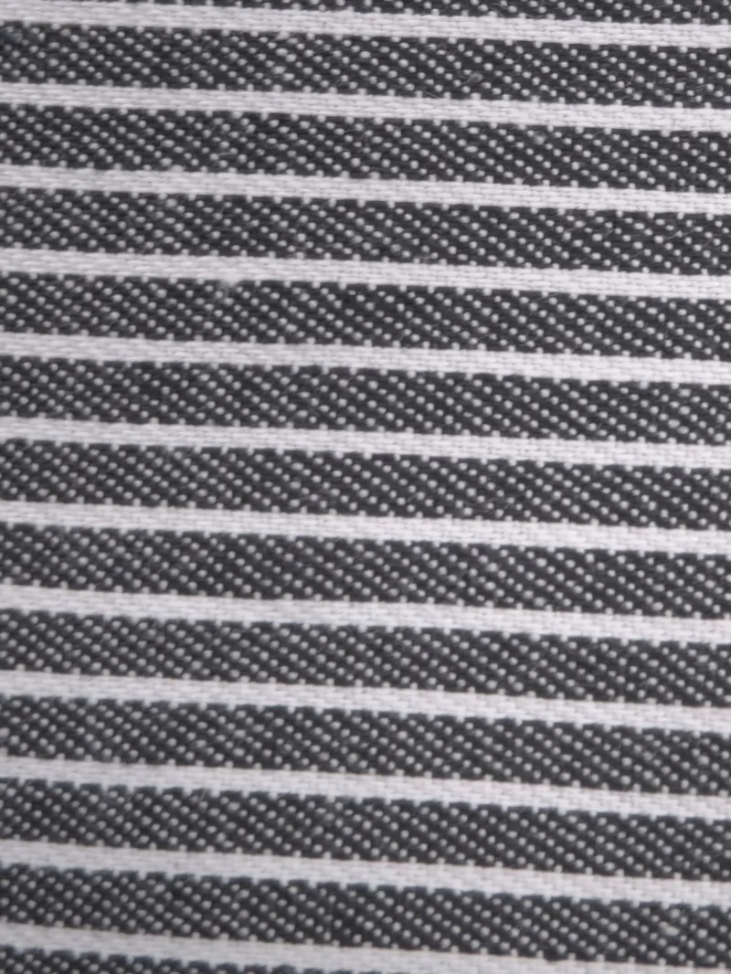 Gray with Natural Stripe Cotton Stretch Denim Fabric