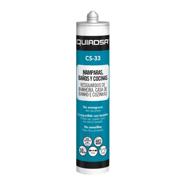 Sellador de Silicona Neutra Blanca especial cocinas y baños CS-33
