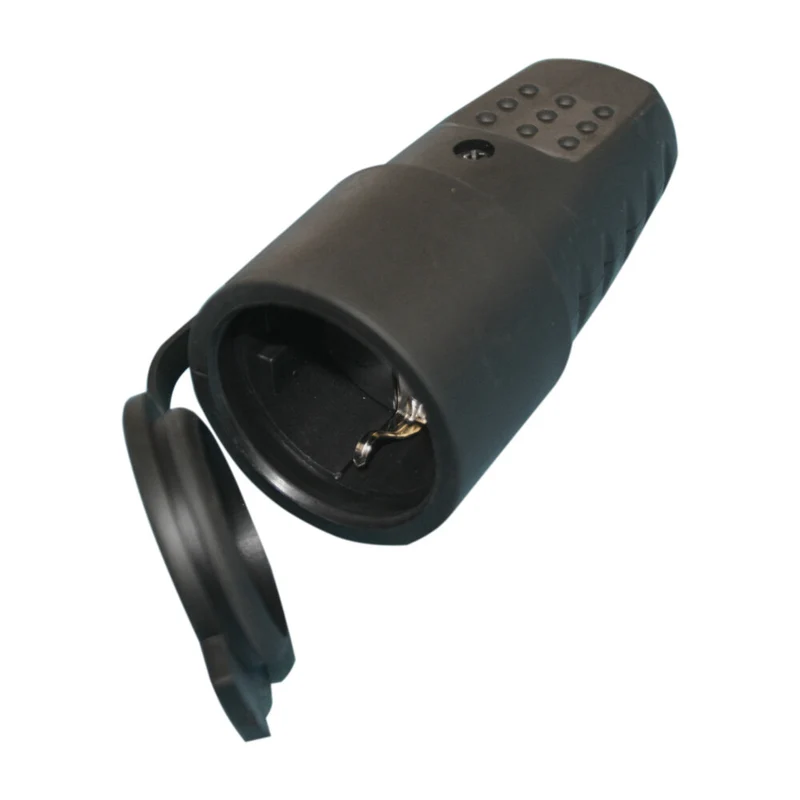 Base goma negra con toma de tierra 16A 250V 36.042