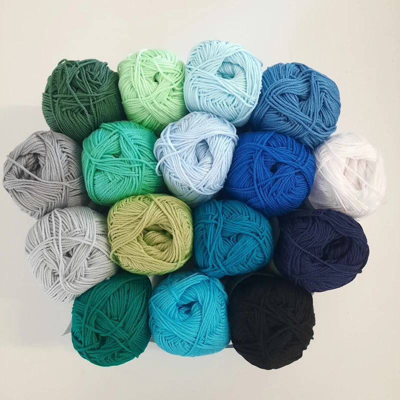 Kit Granny Square Colori Freddi in Cotone Mercerizzato 800gr