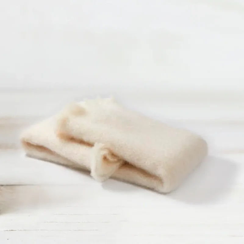 Manta Mohair Blanco Tomado