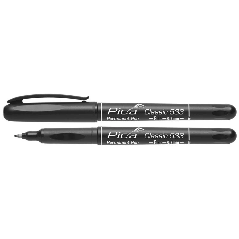 Marcador negro permanente con punta fina PICA Classic 533/46