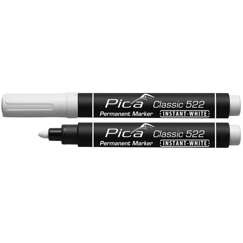 Marcador blanco permanente con punta gruesa PICA Classic 522
