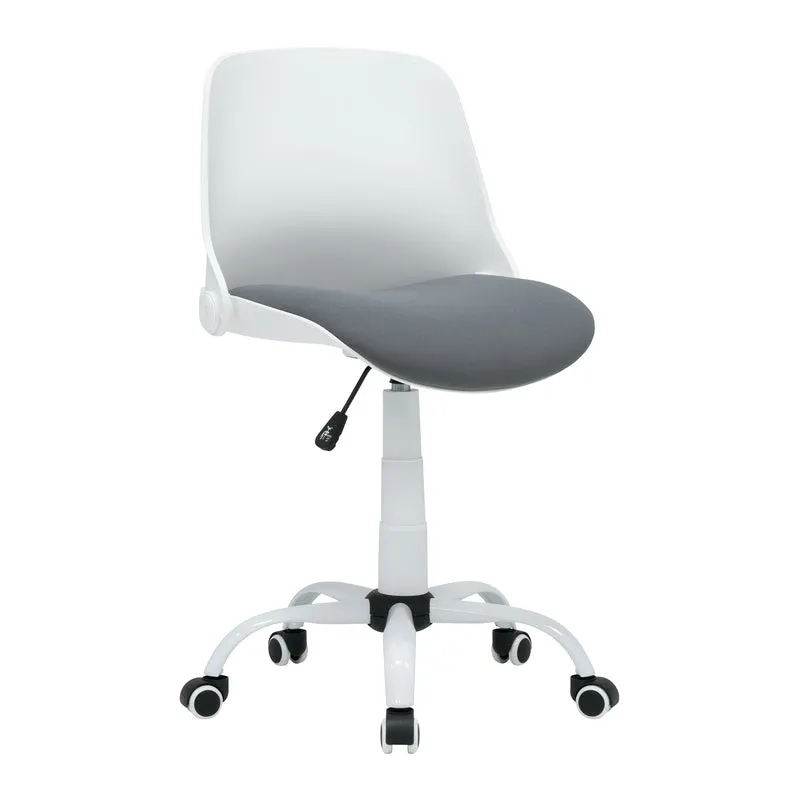Folding Back Task Chair White / Grey